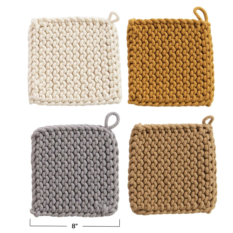 Cotton Crocheted Pot Holder - Earth Tones