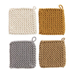 Cotton Crocheted Pot Holder - Earth Tones