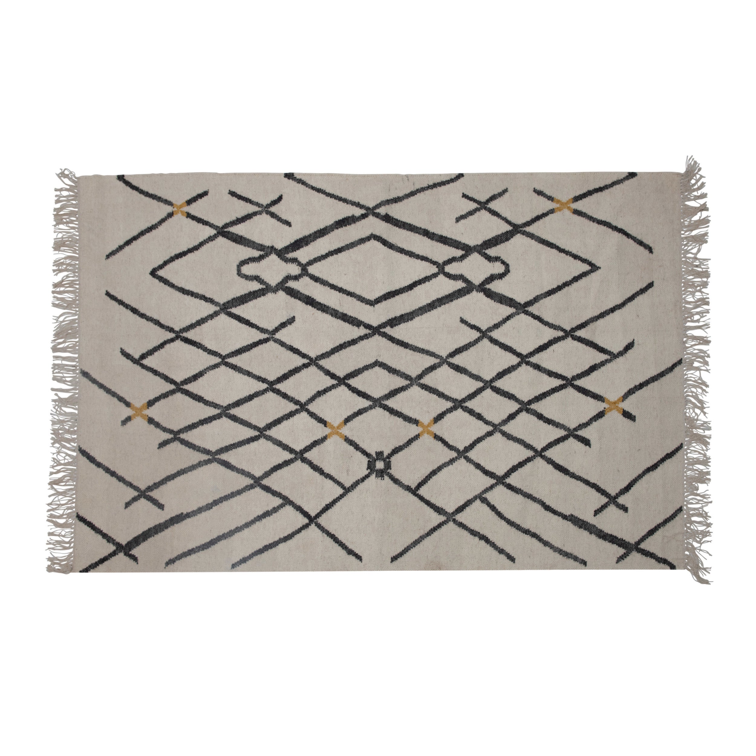 Wool and cotton blend Moroccan inspired rug.