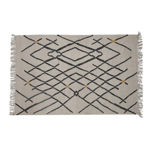 Wool and cotton blend Moroccan inspired rug.