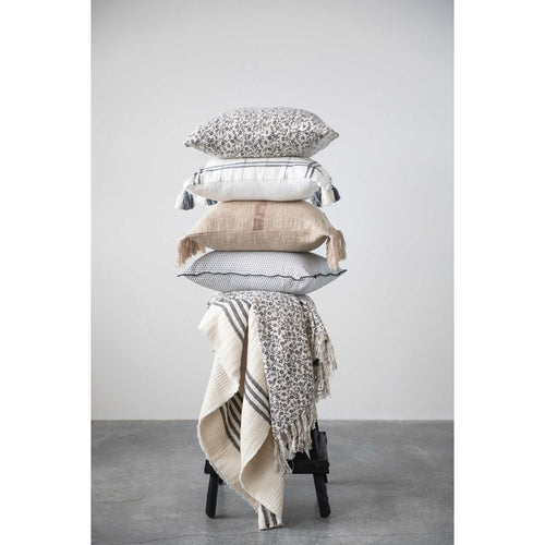 Double Cloth Stitched Throw with Frayed Edges