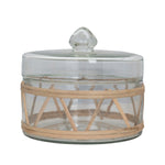Rattan Wrapped Glass Jar with Lid