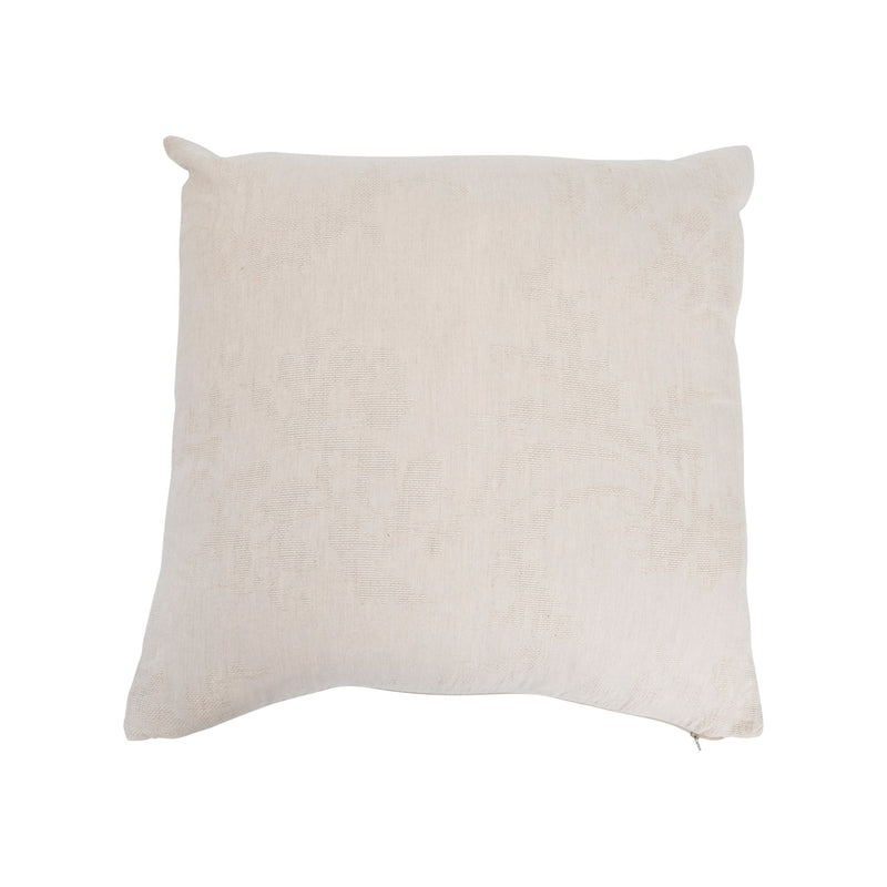 28 inch woven jacquard pillow in cream. 