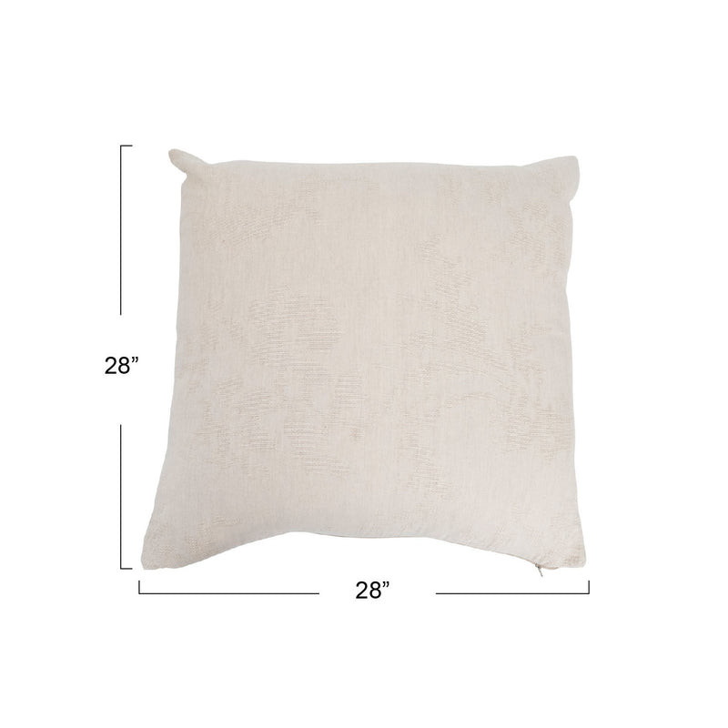 28 inch square oversized off-white throw cushion.