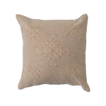 Woven Cotton Pillow with Embroidery and French Knots. 