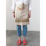 Woven Cotton and Linen Half Apron with Pocket