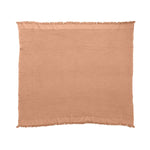 Cotton Waffle Weave Throw with Fringe - Putty