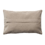 Chambray back of the Cotton and Velvet Lumbar Pillow with Floral Embroidery.