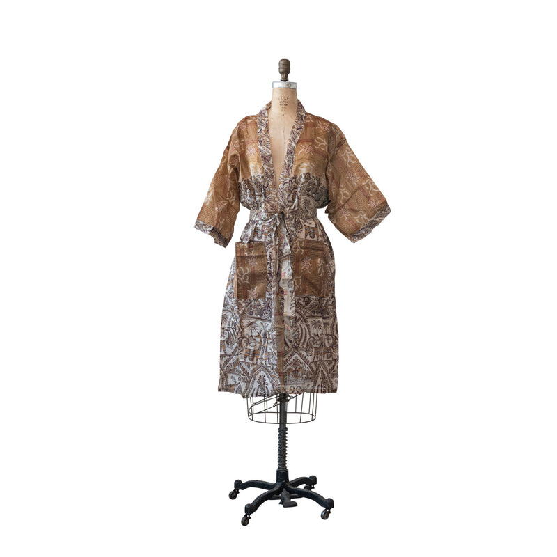 Vintage Silk Sari Kimono