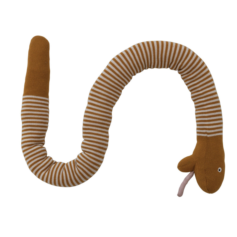 Cotton Knit Plush Snake with Stripes