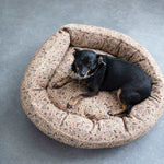 Cotton Slub Printed Pet Bed with Washable Cover