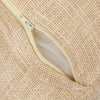 Hidden zipper detail on the 24"L x 16"H Woven Cotton Lumbar Pillow.