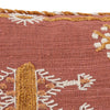 Embroidery details on the Cotton and Silk Lumbar Pillow. 