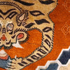 Tibetan Tigers Pattern on the Cotton Velvet Lumbar Pillow. 