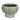 Embossed Footed Vase / Planter in green. 