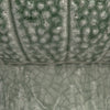 Up close view of the crackle glaze highlighting the embossed dot pattern. 