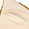 Cotton back with hidden zipper of the Cotton Tufted Lumbar Pillow with Sun.