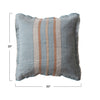 20" Woven Linen Pillow with Stripes
