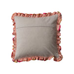 The chambray back of the 20" Square Cotton Velvet Printed Pillow with Floral Pattern.