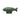 Green ceramic fish-shaped planter on a white background