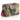 Ezra Quilted Nylon Boxy Cosmetic Pouch in Camo with hot pink zipper and gold hardware.