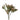 Artificial flower branch with beige flowers and green stems on a white background