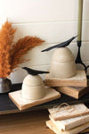 Clay Canister with Wooden Bird Handle