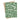 Green birthday card with white text and plant illustrations, featuring a brown envelope.