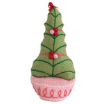 Handmade Wool Felt Tree with Embroidery & Pom Poms