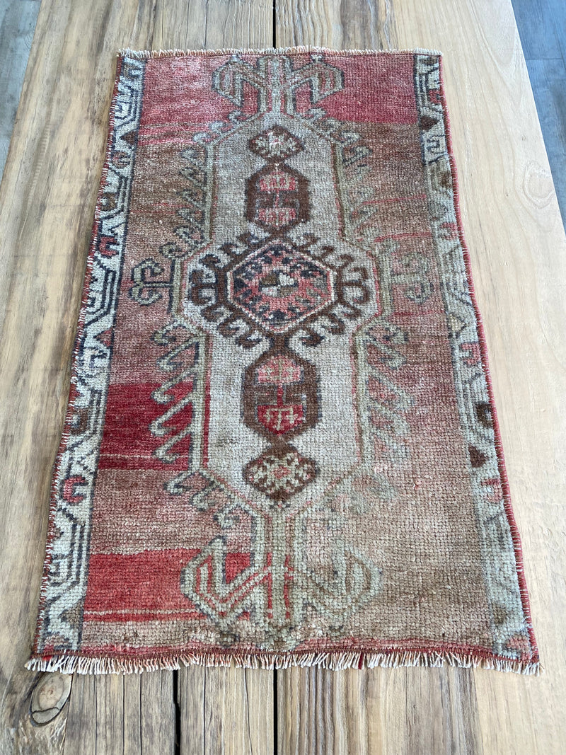 Distressed and worn Turkish rug for kitchen and bathroom. 