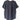 Dark gray t-shirt on a wooden hanger against a white background