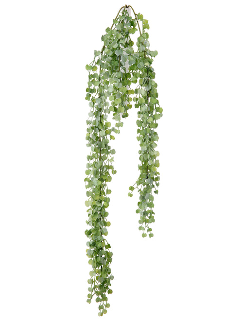 Natural Touch Hanging Button Leaf Bush - Green