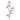 Artificial magnolia branch with pink and white flowers on a white background