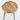 Wooden stool with a natural finish on a white floor