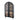 Black Mango Wood Arched Cabinet with a natural finish interior. 