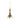 Decorative Eiffel Tower ornament in gold on a white background.