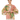 Model wearing the Floral Jungle Kimono Jacket in Petal, a lightweight open-front kimono with wide sleeves, featuring a peach-toned base with a green botanical print of leaves and flowers. The model stands against a transparent background, smiling while holding the front edges of the kimono together. Styled with a white top and neutral-colored pants.