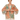 Model wearing the Floral Jungle Kimono Jacket in Petal, a lightweight open-front kimono with wide sleeves, featuring a peach-toned base with a green botanical print of leaves and flowers. The model stands against a transparent background, smiling while holding the front edges of the kimono together. Styled with a white top and neutral-colored pants.