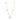 Gold necklace with various pendants on a white background