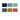 Set of six colorful quilted pouches with measurements on a white background