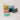 Six quilted coin purses in different colors on a light surface