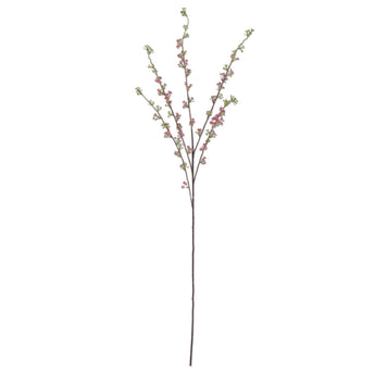 Natural touch artificial willow branch with pink flowers. 