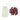 Red and black decorative balls with a white drawstring bag on a white background.