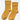 Pair of mustard yellow socks on a white background