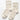 Pair of light beige socks with brand logo on a white background