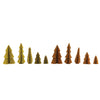 Boxed set of 5 Handmade Recycled Paper Folding Honeycomb Trees available in chestnut brown and vibrant green color.