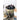 Stack of ceramic bowls with figs and blueberries on a neutral background
