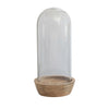 Tall Glass Cloche with Mango Wood Base