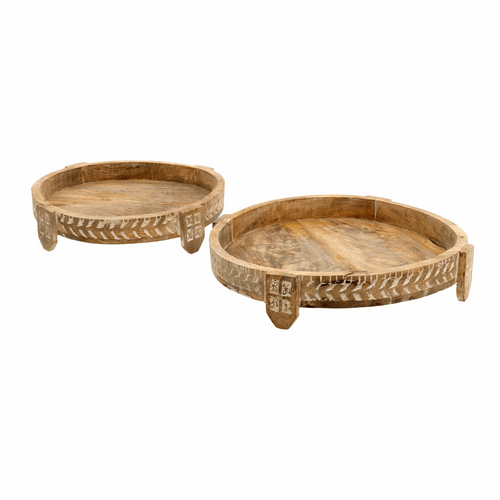 Carved Chakki Tray - Natural