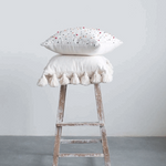 Cotton Pillow with Tassels - Cream (Down Fill)